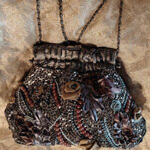 Vintage Beaded/Ribbon Cocktail Purse